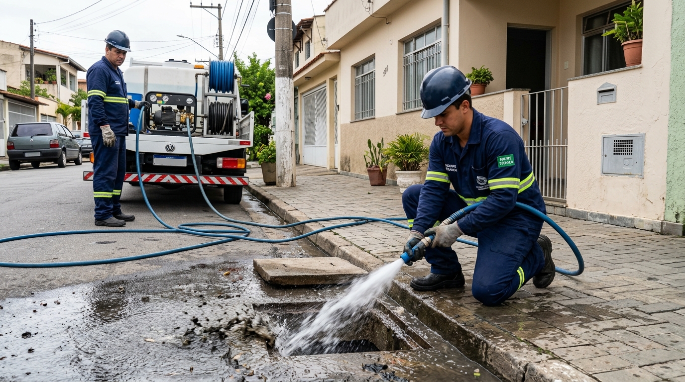 Hidrojateamento de redes hidráulicas em Curitiba-PR